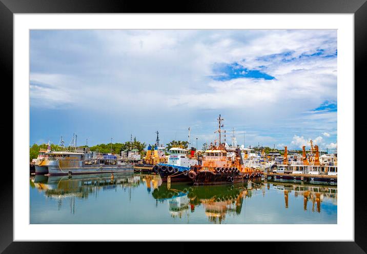 Darwin Frances Bay Mooring Basin Framed Mounted Print by Antonio Ribeiro