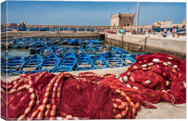 The harbour, Essaouira, Morocco Canvas Print by Kevin Hellon