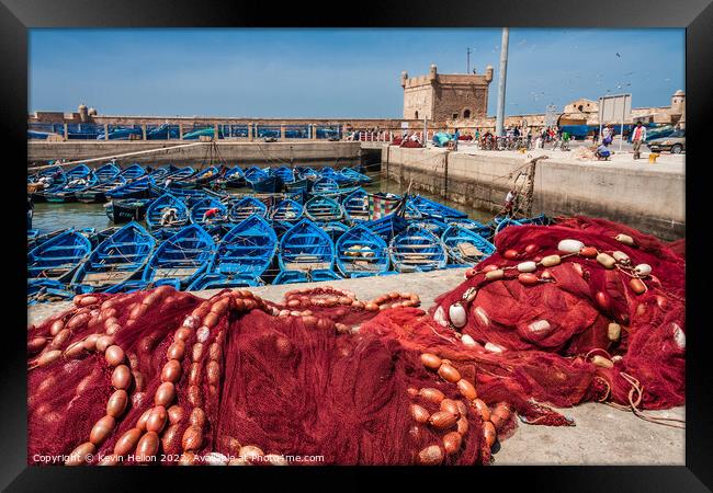 The harbour, Essaouira, Morocco Framed Print by Kevin Hellon