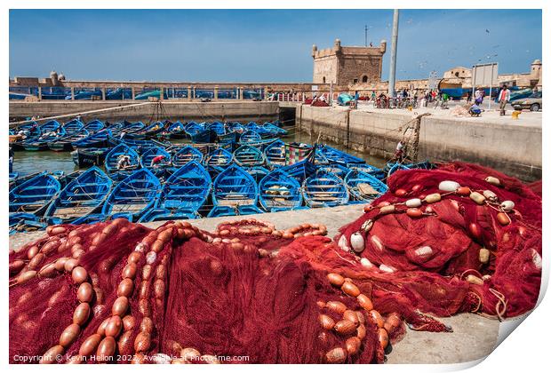 The harbour, Essaouira, Morocco Print by Kevin Hellon