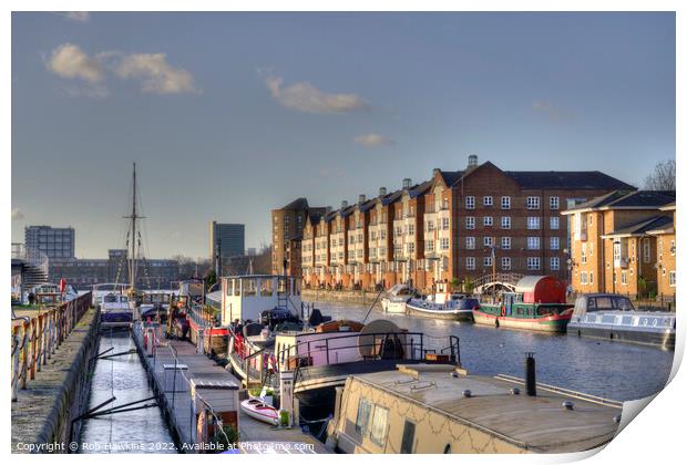 Surrey Quays Cityscape Print by Rob Hawkins