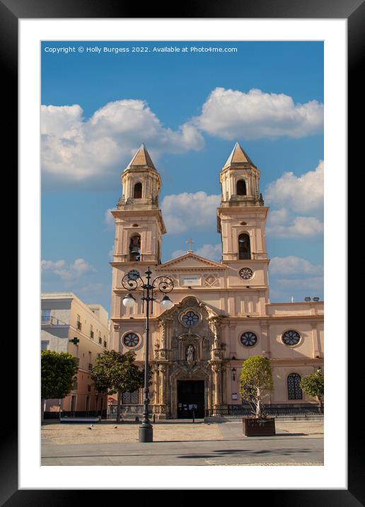 "Andalusian Splendour: Cádiz's Iconic Cathedral" Framed Mounted Print by Holly Burgess