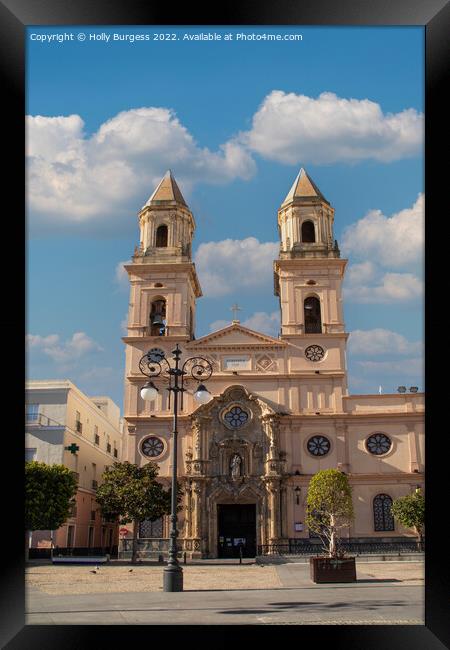 "Andalusian Splendour: Cádiz's Iconic Cathedral" Framed Print by Holly Burgess