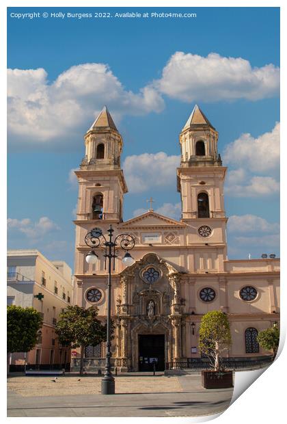 "Andalusian Splendour: Cádiz's Iconic Cathedral" Print by Holly Burgess