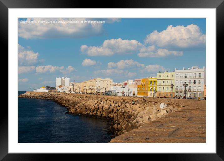 Cadiz's Coastal Charm: Architecture Meets Sea Framed Mounted Print by Holly Burgess