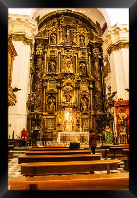 Sacred Serenity at Cadiz's San Juan de Dios Church Framed Print by Holly Burgess
