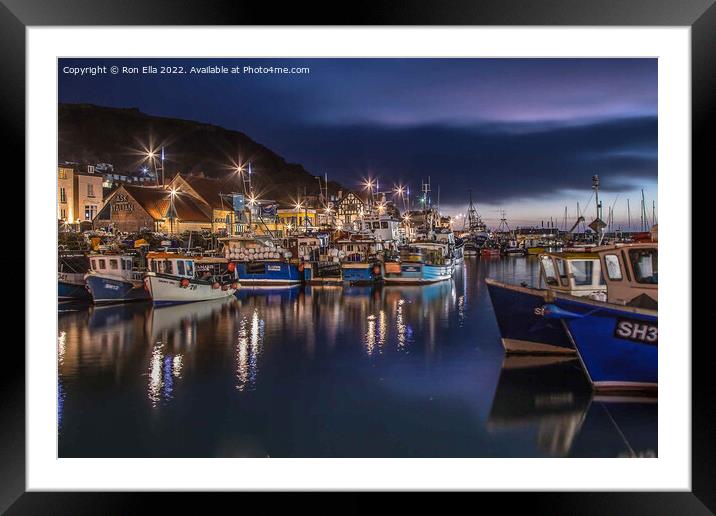 Night Fishing in Scarborough Framed Mounted Print by Ron Ella