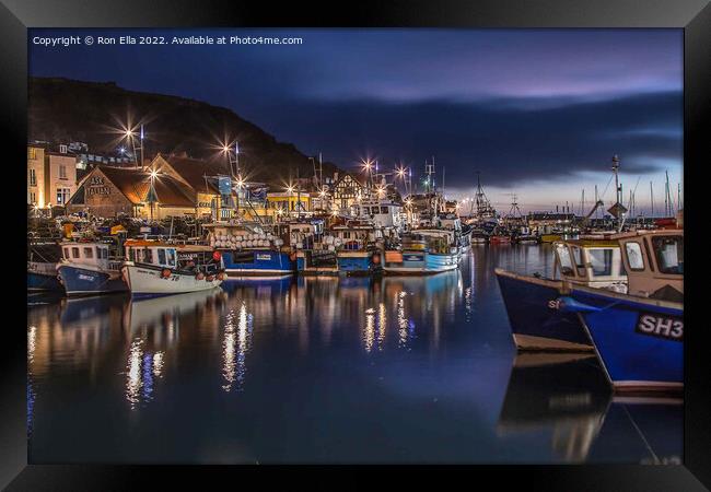 Night Fishing in Scarborough Framed Print by Ron Ella