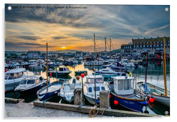 West Bay Harbour At Sunrise Acrylic by RICHARD MOULT