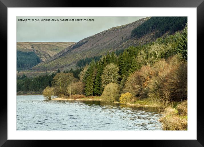 Pentwyn Reservoir Central Brecon Beacons Powys Framed Mounted Print by Nick Jenkins