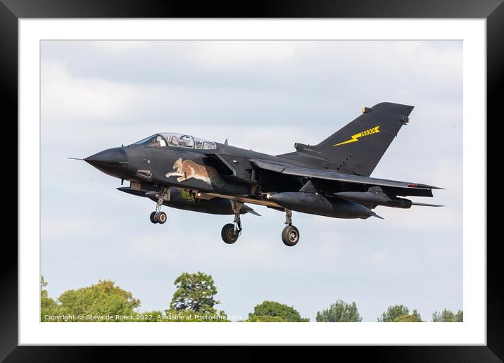 Panavia Tornado In Black Framed Mounted Print by Steve de Roeck