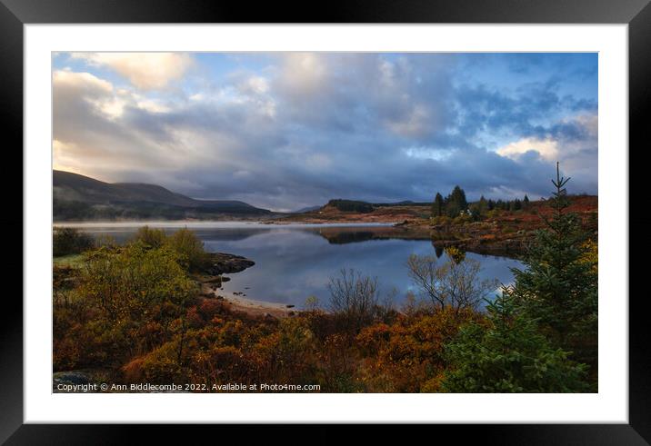 Frosty sunrise Over Loch Doon  Framed Mounted Print by Ann Biddlecombe