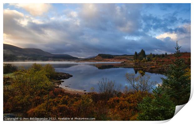 Frosty sunrise Over Loch Doon  Print by Ann Biddlecombe