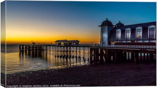 Penarth pier at sunrise Canvas Print by Stephen Jenkins
