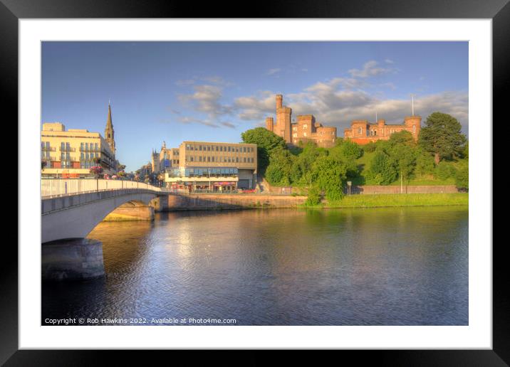 Inverness river and castle  Framed Mounted Print by Rob Hawkins