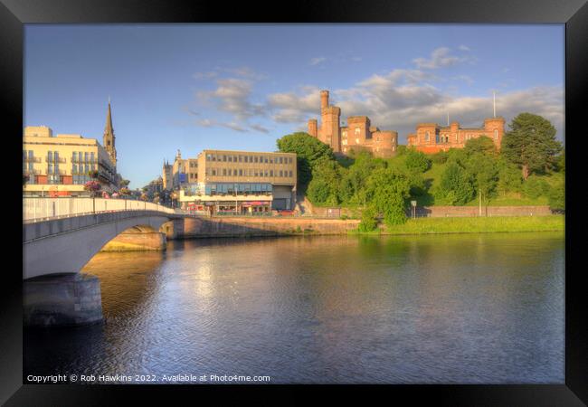 Inverness river and castle  Framed Print by Rob Hawkins