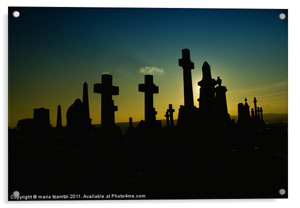 Undercliffe Cemetery, Bradford Acrylic by Maria Tzamtzi Photography