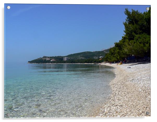 Tucepi beach in Croatia Acrylic by Jason Wells