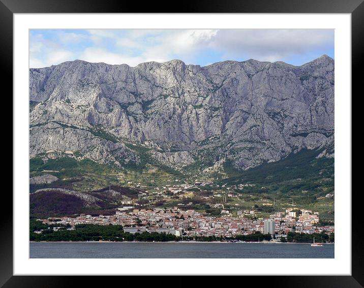 Makarska under Mount Biokovo Framed Mounted Print by Jason Wells