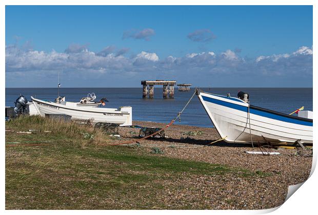 Tranquil Sizewell Beach Scene Print by Kevin Snelling