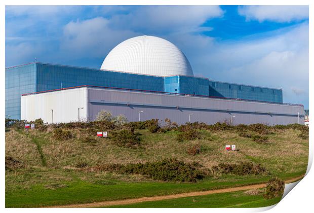 Sizewell nuclear power station  suffolk coast Print by Kevin Snelling