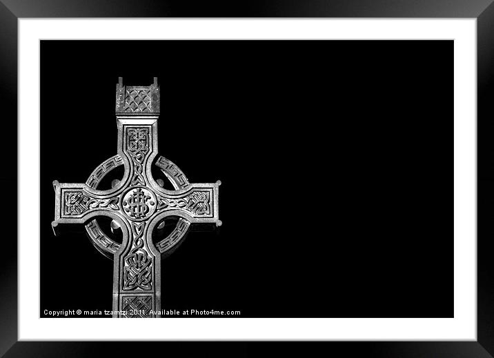 Celtic cross II Framed Mounted Print by Maria Tzamtzi Photography