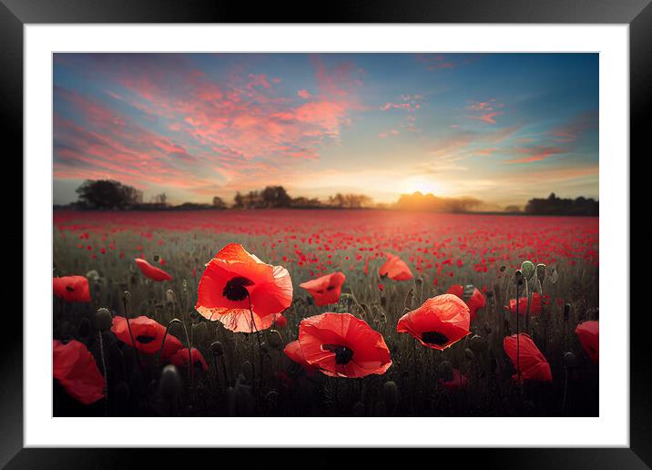 Poppy Field Framed Mounted Print by Picture Wizard