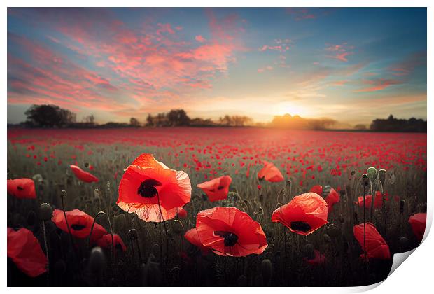 Poppy Field Print by Picture Wizard
