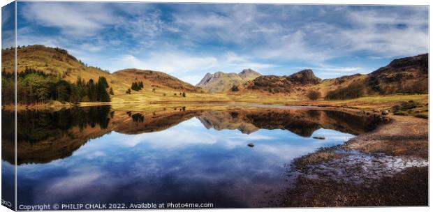 Blea tarn and the Langedales 841  Canvas Print by PHILIP CHALK
