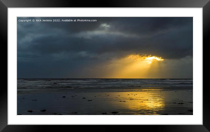 Sunlight Through the Clouds Dunraven Bay  Framed Mounted Print by Nick Jenkins