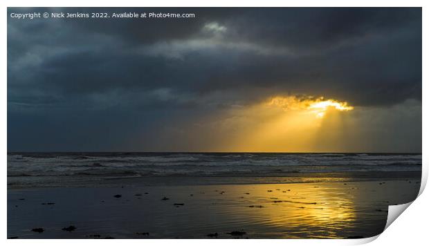 Sunlight Through the Clouds Dunraven Bay  Print by Nick Jenkins