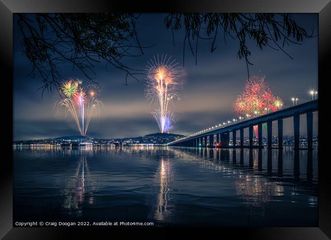 Dundee City Fireworks Framed Print by Craig Doogan