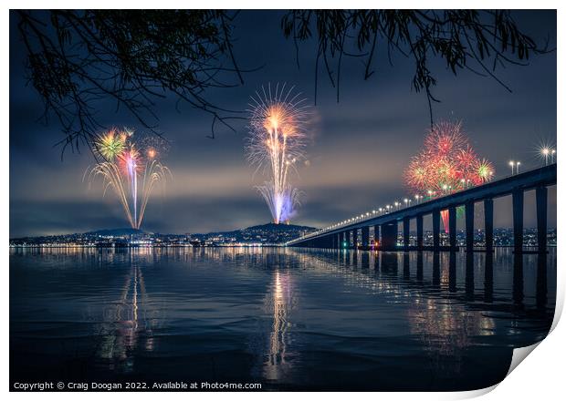 Dundee City Fireworks Print by Craig Doogan