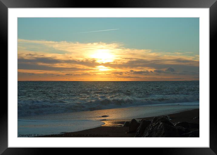 Dreamy sunset at Jurassic Coast Framed Mounted Print by Rumyana Whitcher