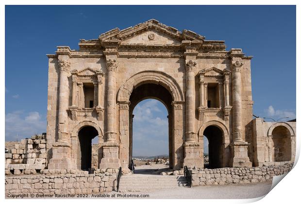 Arch of Hadrian in Jerash, Jordan Print by Dietmar Rauscher