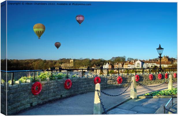 Knaresborough Hot Air Ballons Canvas Print by Alison Chambers