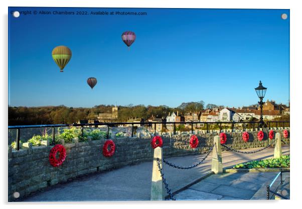 Knaresborough Hot Air Ballons Acrylic by Alison Chambers