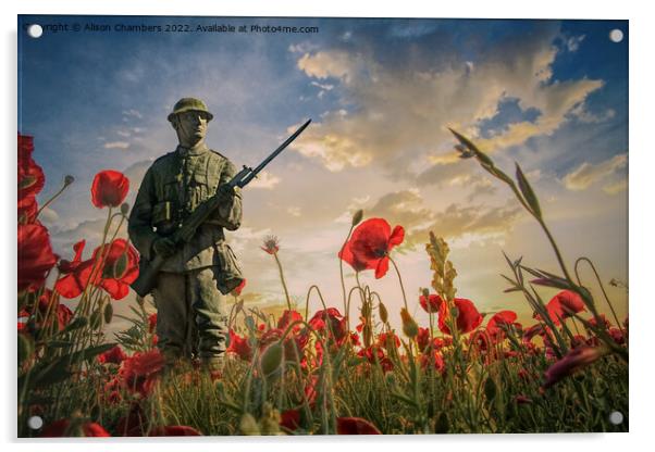 Lest We Forget  Acrylic by Alison Chambers