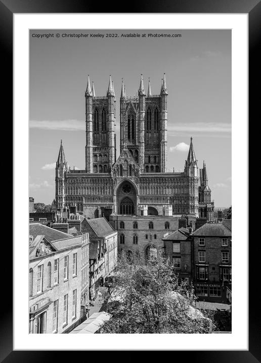 Lincoln Cathedral in monochrome Framed Mounted Print by Christopher Keeley