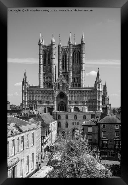 Lincoln Cathedral in monochrome Framed Print by Christopher Keeley