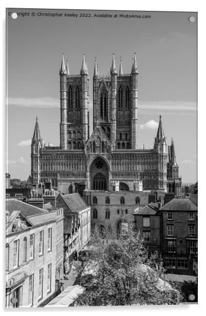 Lincoln Cathedral in monochrome Acrylic by Christopher Keeley