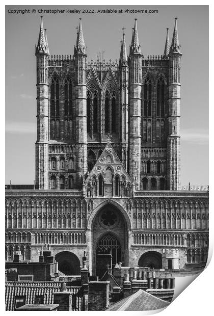 Lincoln Cathedral tower Print by Christopher Keeley