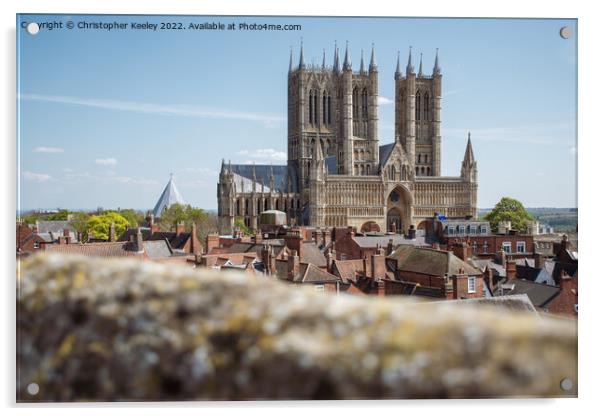 LIncoln Cathedral as seen from the castle walls Acrylic by Christopher Keeley