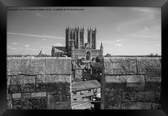 Lincoln Cathedral and castle walls Framed Print by Christopher Keeley
