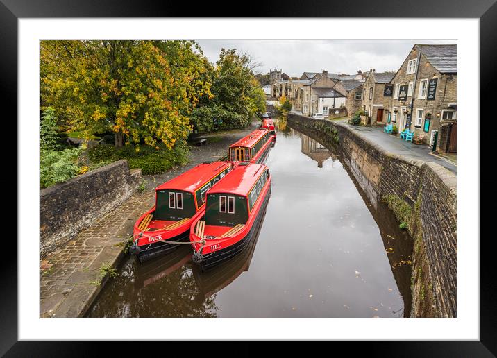 Narrow boats in Skipton Framed Mounted Print by Jason Wells