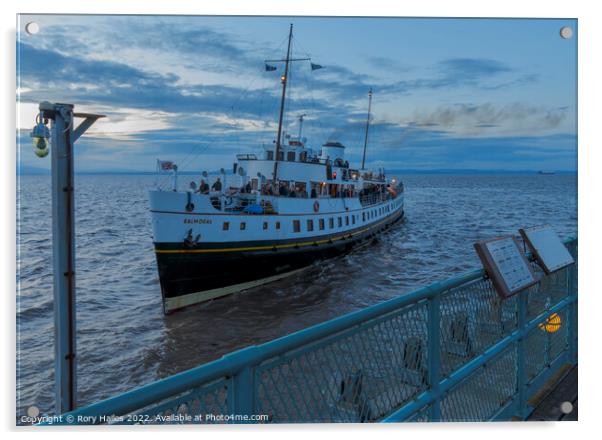 Clevedon Pier MV Balmoral returning from a trip Acrylic by Rory Hailes