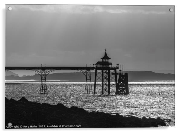 Clevedon Pier at low tide Acrylic by Rory Hailes