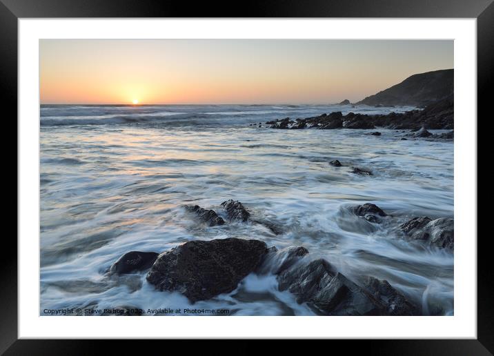 Cornish sunset - Lizard coast. Framed Mounted Print by Steve Bishop