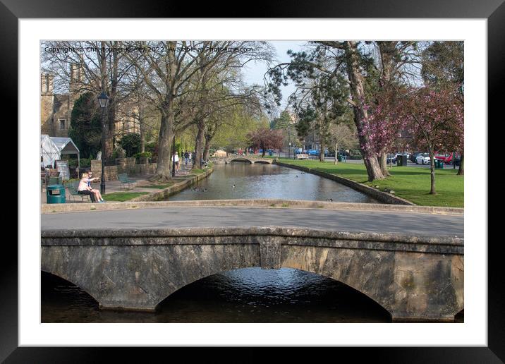 Bourton-on-the-Water in the Cotswolds Framed Mounted Print by Christopher Keeley