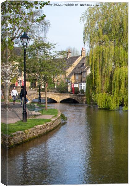 By the river in Bourton-on-the-Water Canvas Print by Christopher Keeley